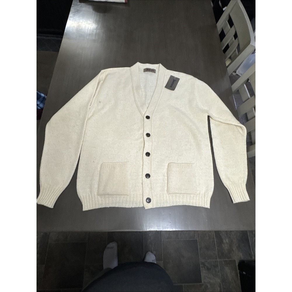 NWT Vtg Jantzen Squire Pocket Knit Wool Blend Cardigan Sweater Size M USA made